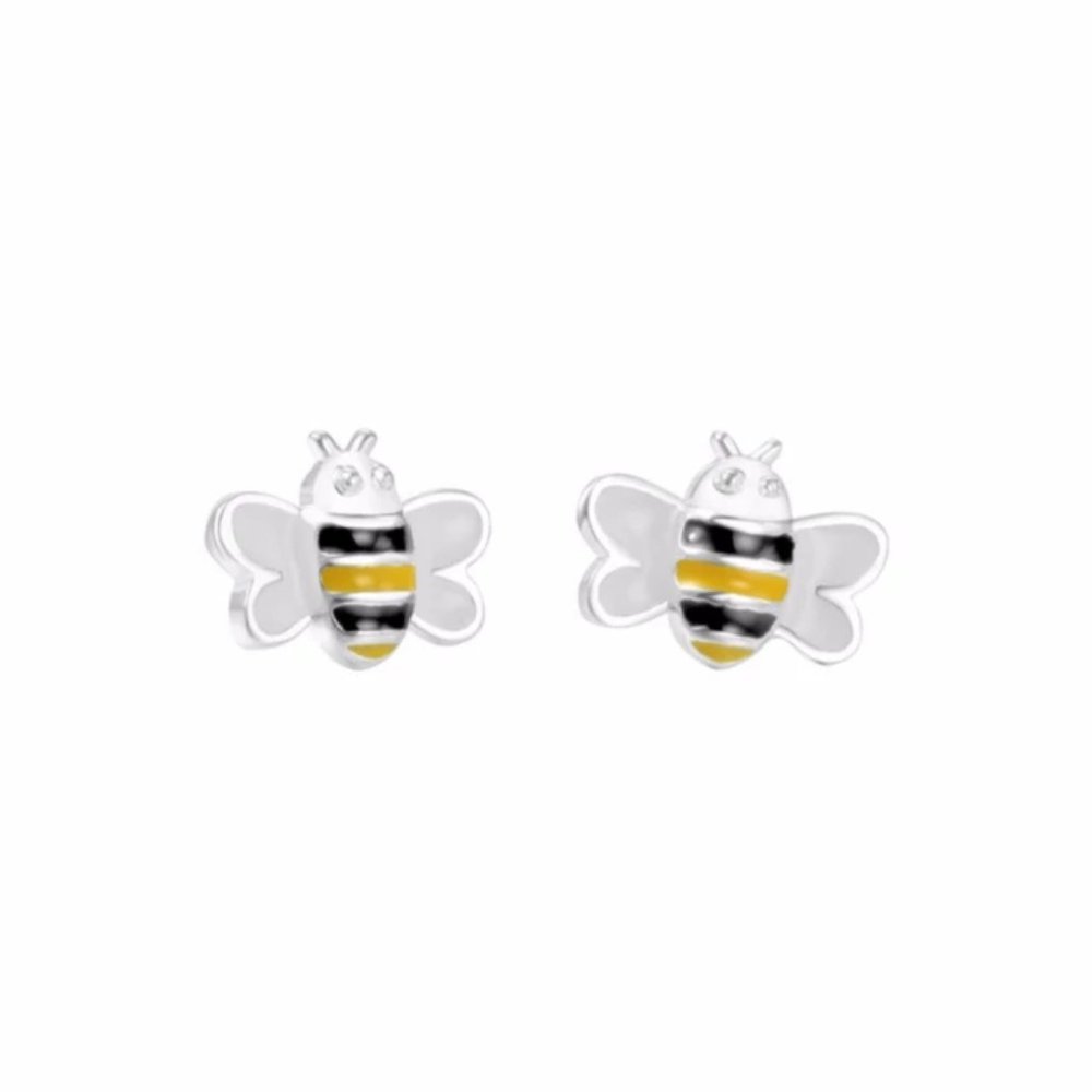 S925 Adorable Bee Stud Earrings - Picture 2 of 10